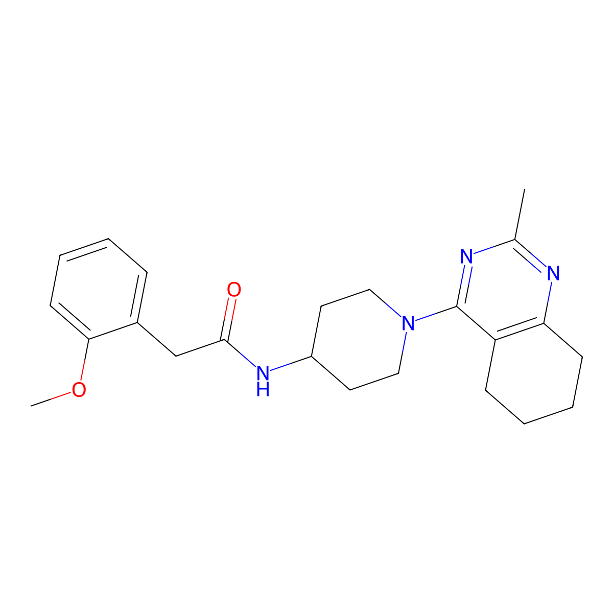 2-(2-methoxyphenyl)-N-[1-(2-methyl-5,6,7,8-tetrahydroquinazolin-4-yl)piperidin-4-yl]acetamide molecular structure, CAS 2034347-12-9