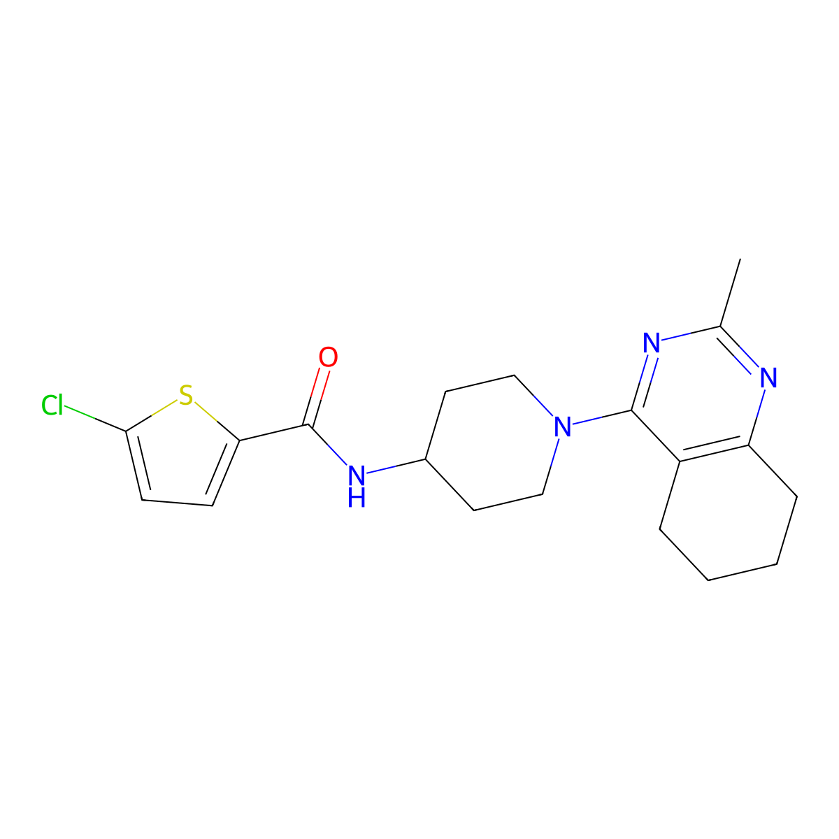 5-chloro-N-[1-(2-methyl-5,6,7,8-tetrahydroquinazolin-4-yl)piperidin-4-yl]thiophene-2-carboxamide molecular structure, CAS 2034347-21-0