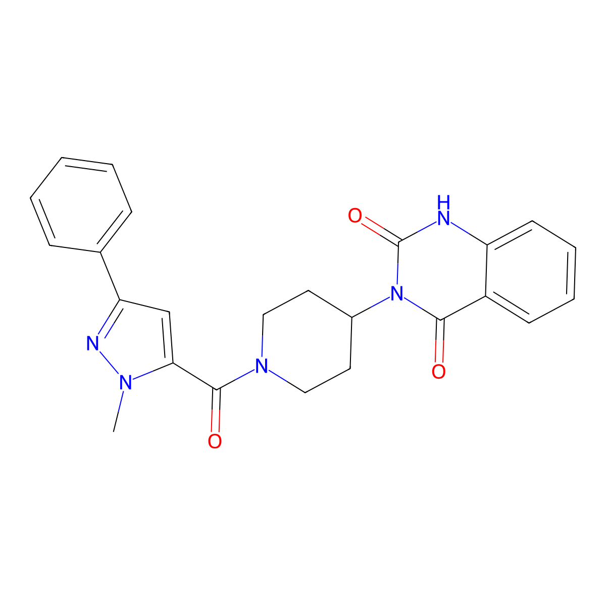 3-(1-(1-methyl-3-phenyl-1H-pyrazole-5-carbonyl)piperidin-4-yl)quinazoline-2,4(1H,3H)-dione molecular structure, CAS 2034347-22-1