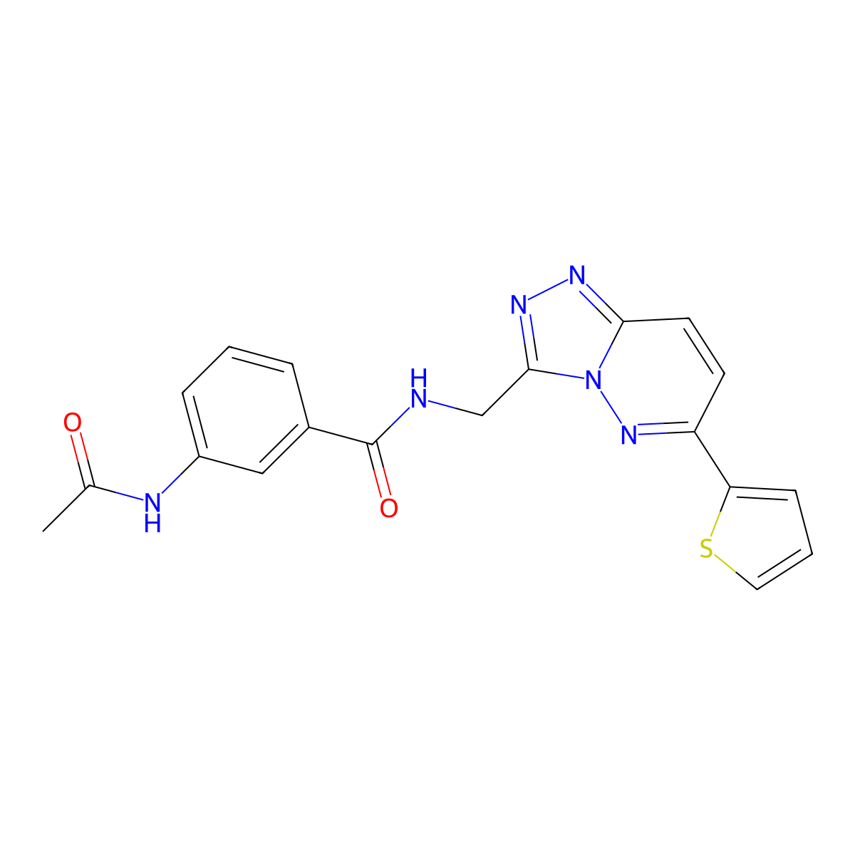 3-acetamido-N-((6-(thiophen-2-yl)-[1,2,4]triazolo[4,3-b]pyridazin-3-yl)methyl)benzamide molecular structure, CAS 2034347-31-2