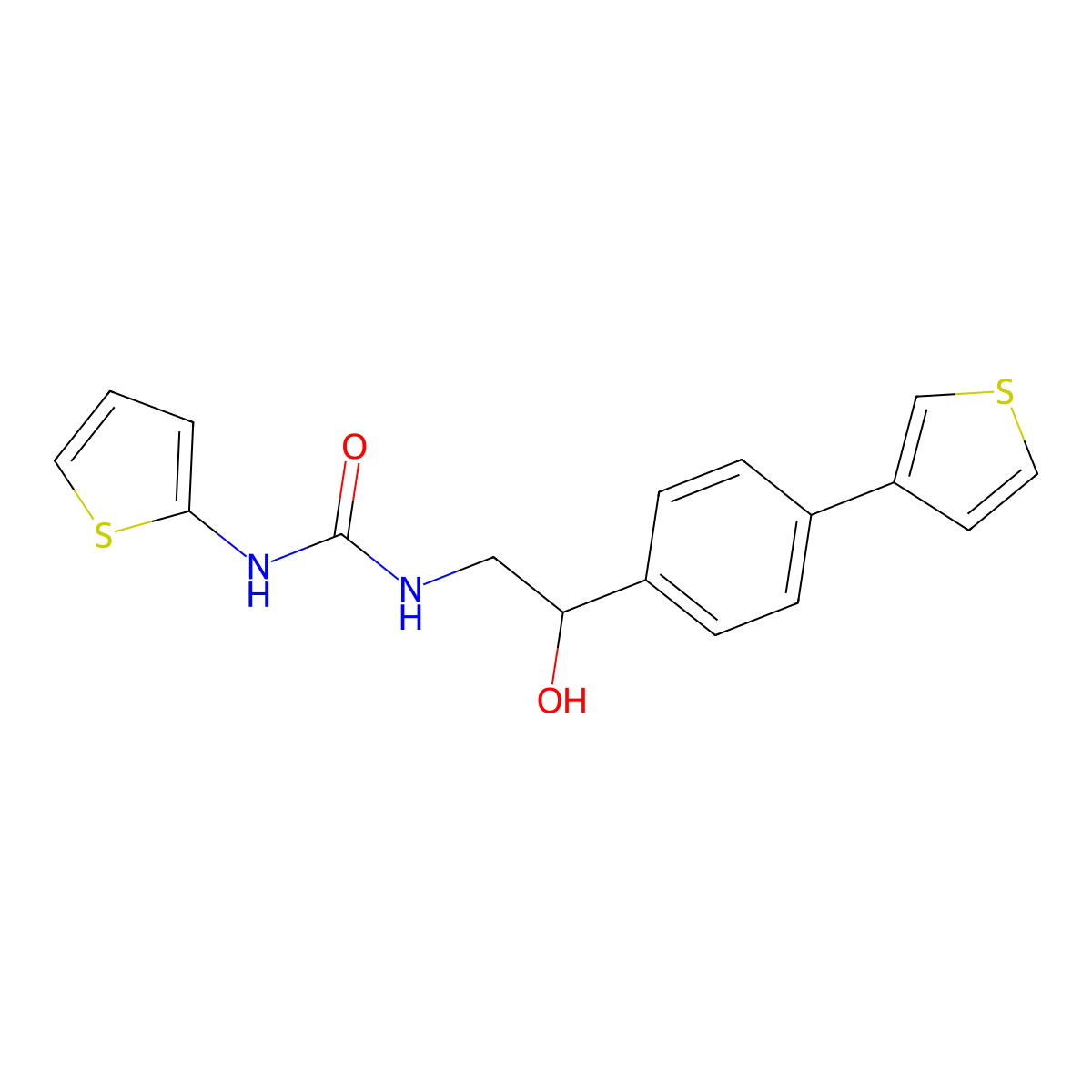 1-(2-Hydroxy-2-(4-(thiophen-3-yl)phenyl)ethyl)-3-(thiophen-2-yl)urea molecular structure, CAS 2034347-33-4