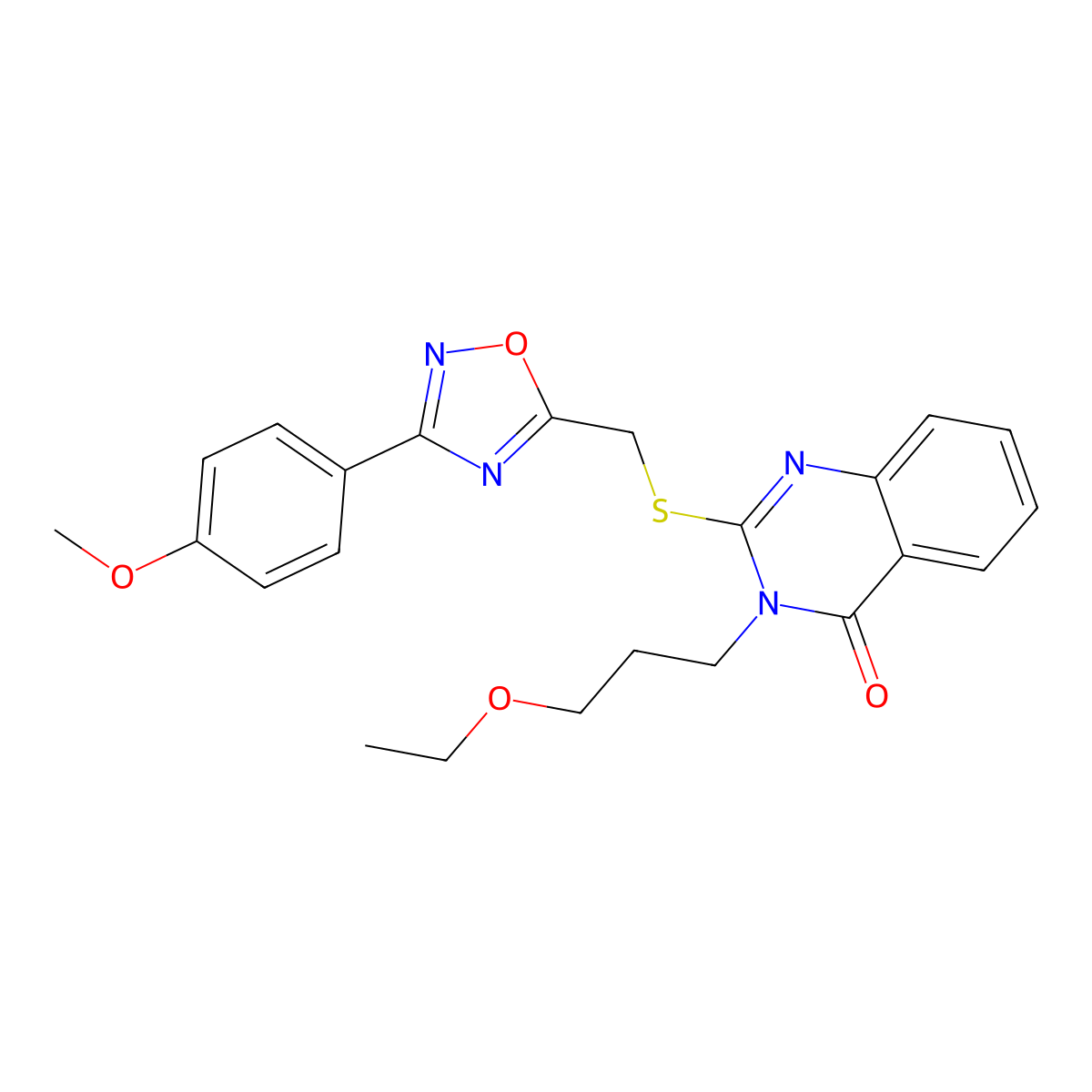 3-(3-ethoxypropyl)-2-(((3-(4-methoxyphenyl)-1,2,4-oxadiazol-5-yl)methyl)thio)quinazolin-4(3H)-one molecular structure, CAS 2034347-37-8