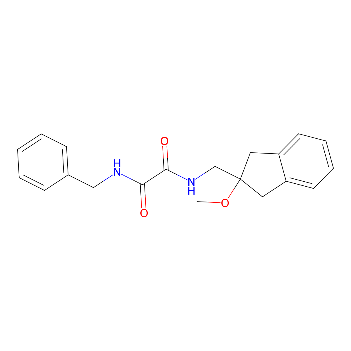 N1-benzyl-N2-((2-methoxy-2,3-dihydro-1H-inden-2-yl)methyl)oxalamide molecular structure, CAS 2034347-39-0