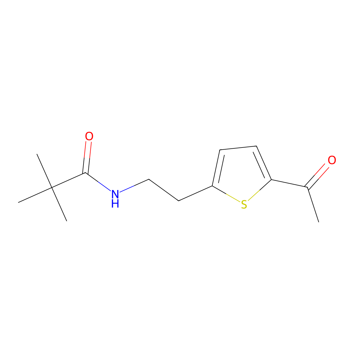 N-(2-(5-acetylthiophen-2-yl)ethyl)pivalamide molecular structure, CAS 2034347-43-6