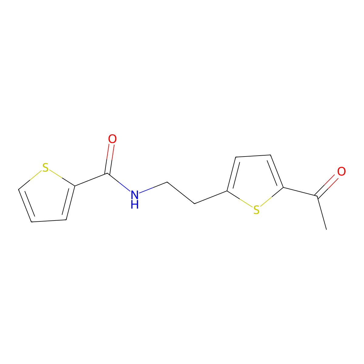 N-[2-(5-acetylthiophen-2-yl)ethyl]thiophene-2-carboxamide molecular structure, CAS 2034347-49-2