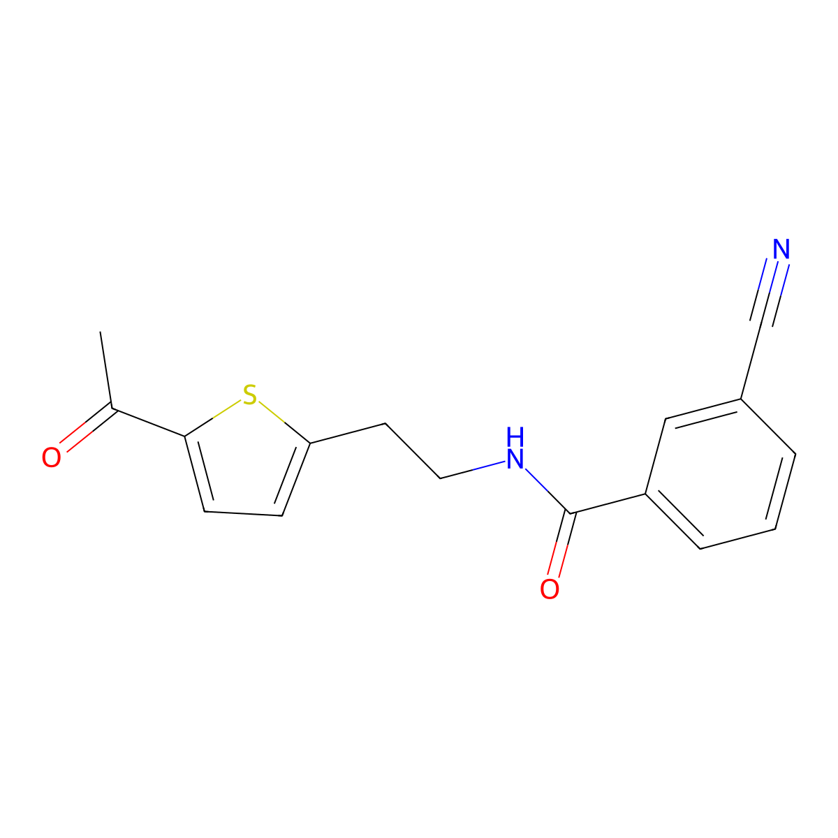 N-(2-(5-acetylthiophen-2-yl)ethyl)-3-cyanobenzamide molecular structure, CAS 2034347-57-2