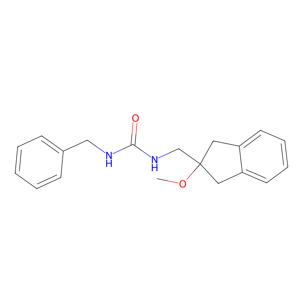 1-benzyl-3-[(2-methoxy-2,3-dihydro-1H-inden-2-yl)methyl]urea molecular structure, CAS 2034347-59-4