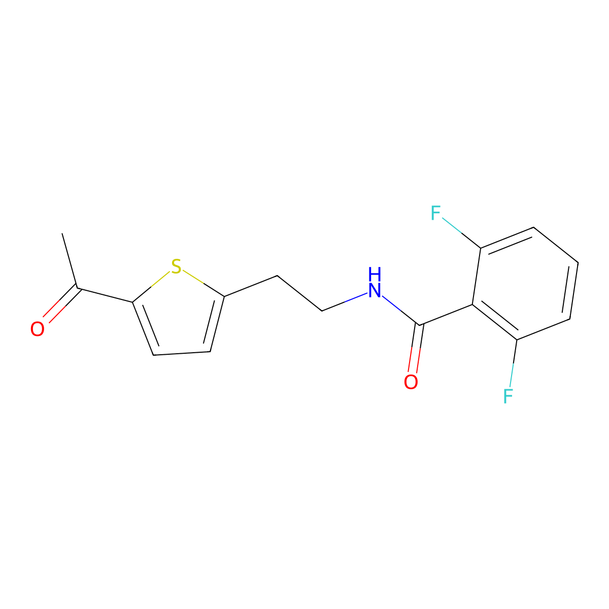 N-(2-(5-acetylthiophen-2-yl)ethyl)-2,6-difluorobenzamide molecular structure, CAS 2034347-66-3
