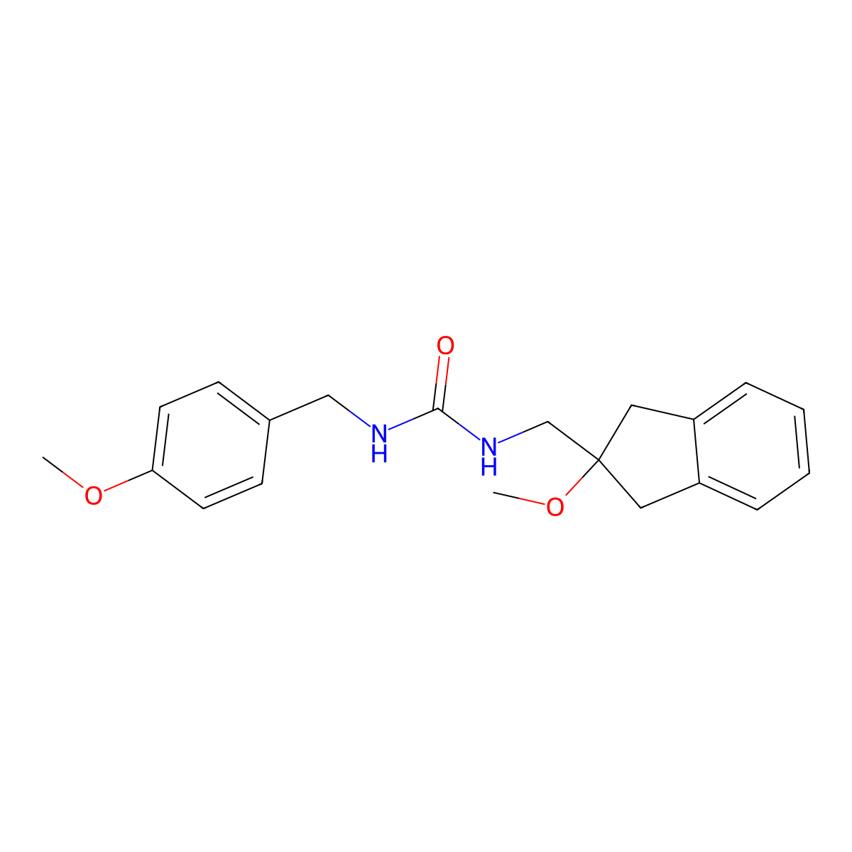 1-((2-methoxy-2,3-dihydro-1H-inden-2-yl)methyl)-3-(4-methoxybenzyl)urea molecular structure, CAS 2034347-67-4
