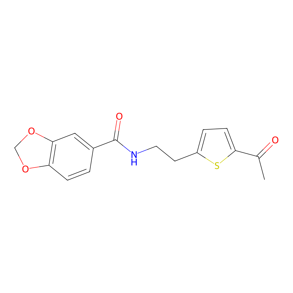 N-(2-(5-acetylthiophen-2-yl)ethyl)benzo[d][1,3]dioxole-5-carboxamide molecular structure, CAS 2034347-73-2