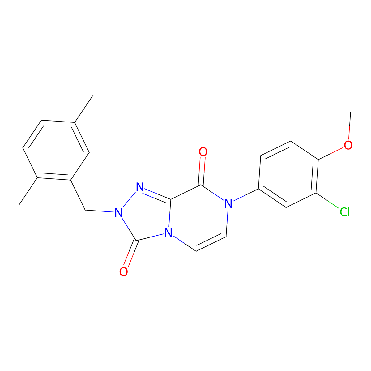 7-(3-chloro-4-methoxyphenyl)-2-(2,5-dimethylbenzyl)-[1,2,4]triazolo[4,3-a]pyrazine-3,8(2H,7H)-dione molecular structure, CAS 2034347-74-3