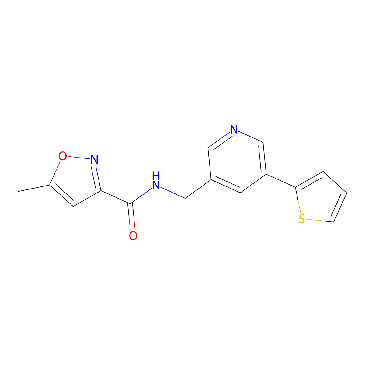 5-methyl-N-((5-(thiophen-2-yl)pyridin-3-yl)methyl)isoxazole-3-carboxamide molecular structure, CAS 2034347-80-1