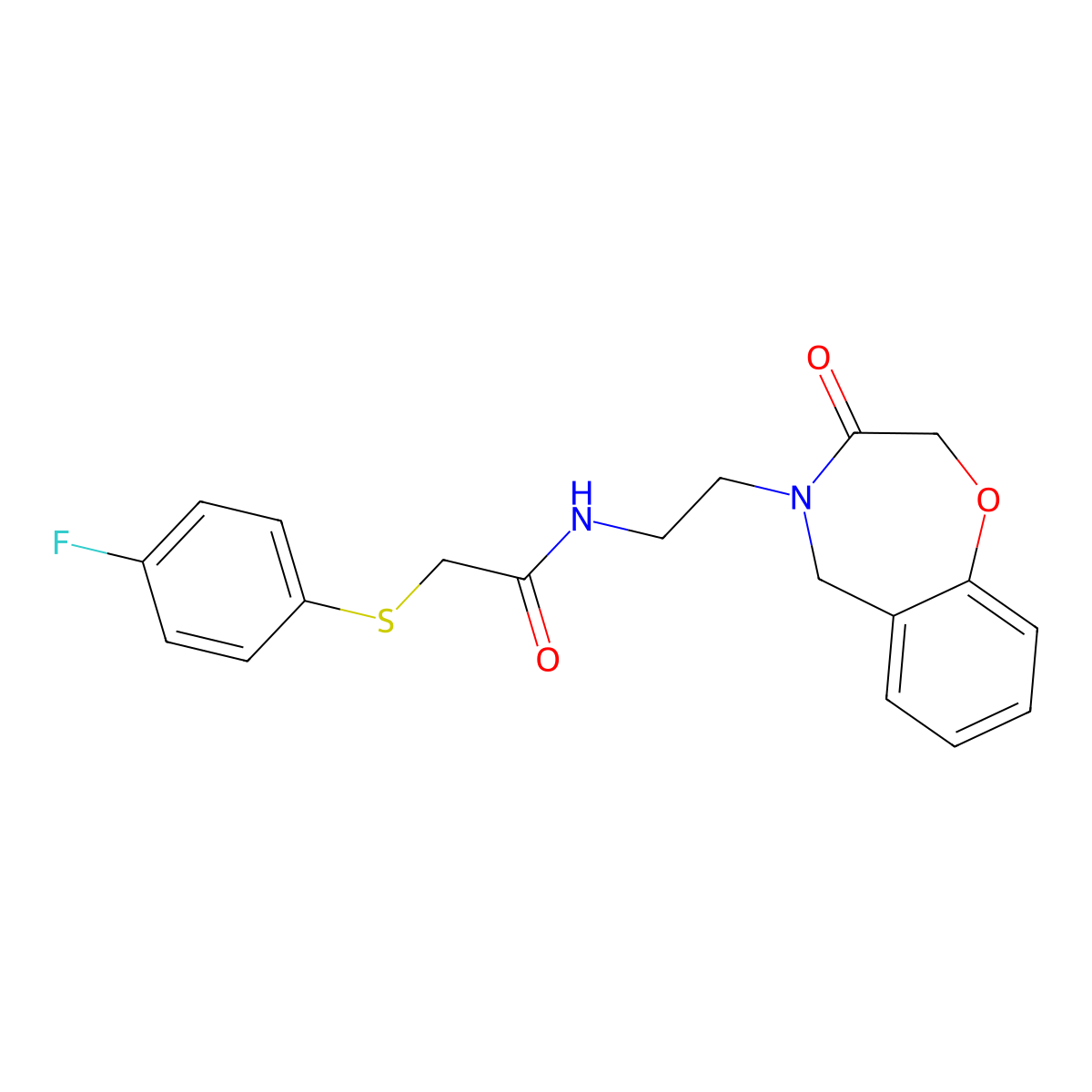 2-((4-fluorophenyl)thio)-N-(2-(3-oxo-2,3-dihydrobenzo[f][1,4]oxazepin-4(5H)-yl)ethyl)acetamide molecular structure, CAS 2034347-86-7
