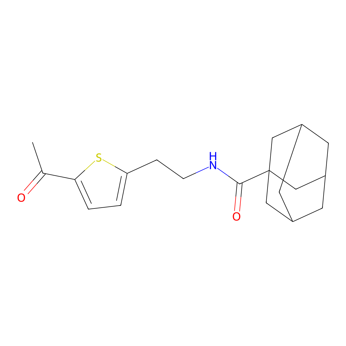 N-[2-(5-acetylthiophen-2-yl)ethyl]adamantane-1-carboxamide molecular structure, CAS 2034347-88-9