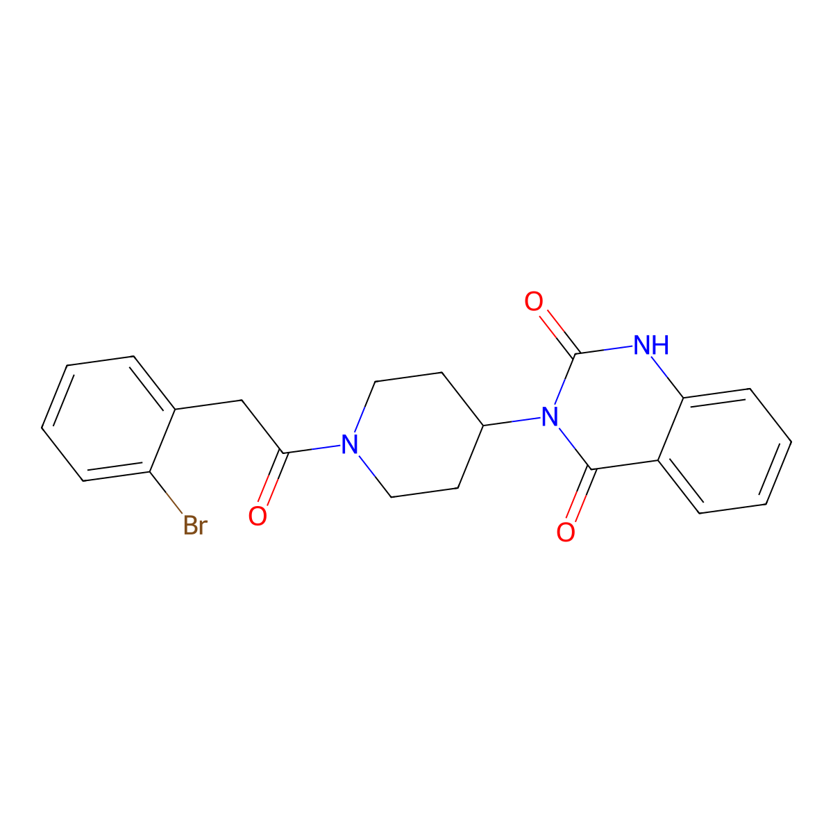 3-(1-(2-(2-bromophenyl)acetyl)piperidin-4-yl)quinazoline-2,4(1H,3H)-dione molecular structure, CAS 2034347-90-3