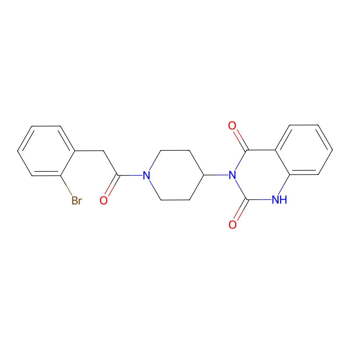 3-(1-(2-(2-bromophenyl)acetyl)piperidin-4-yl)quinazoline-2,4(1H,3H)-dione molecular structure, CAS 2034347-90-3