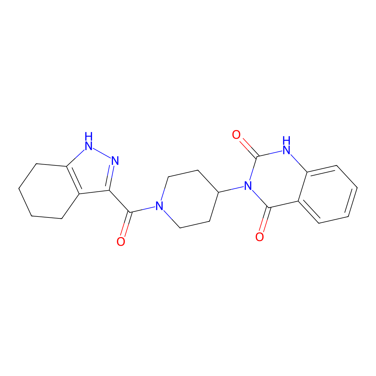3-(1-(4,5,6,7-tetrahydro-1H-indazole-3-carbonyl)piperidin-4-yl)quinazoline-2,4(1H,3H)-dione molecular structure, CAS 2034348-01-9