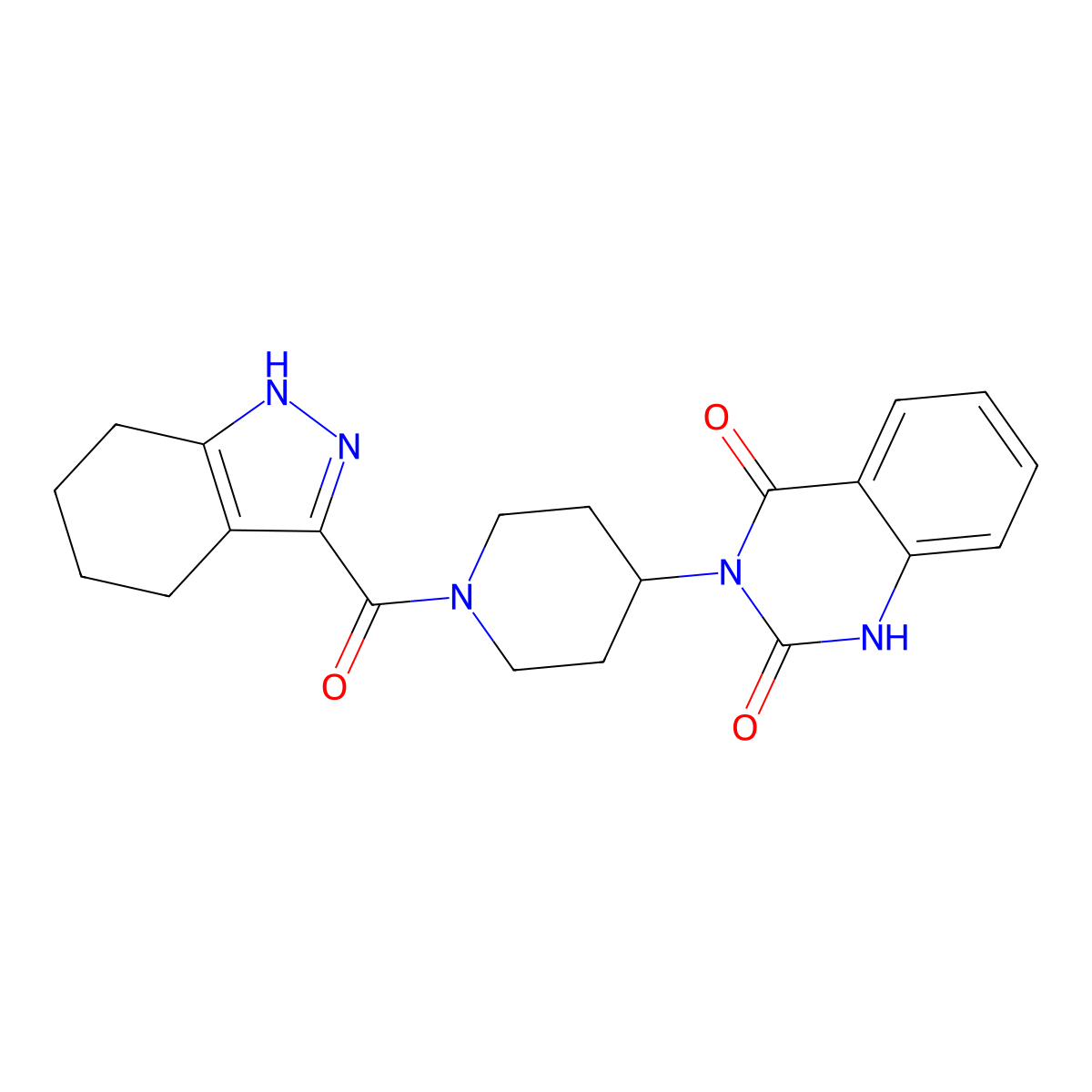 3-(1-(4,5,6,7-tetrahydro-1H-indazole-3-carbonyl)piperidin-4-yl)quinazoline-2,4(1H,3H)-dione molecular structure, CAS 2034348-01-9