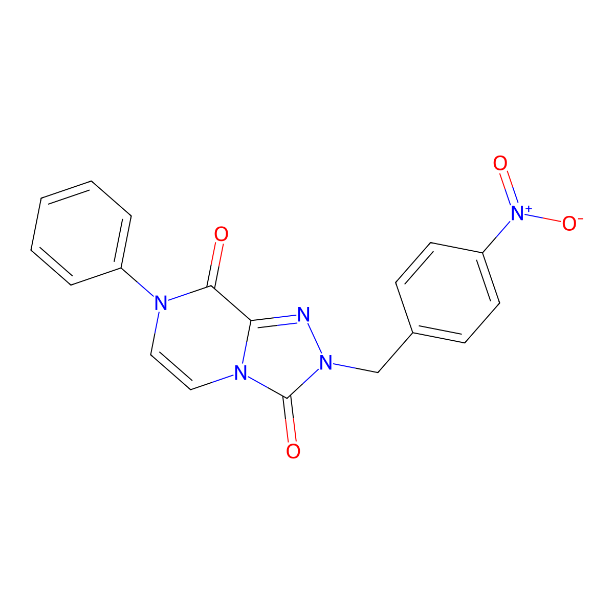 2-(4-nitrobenzyl)-7-phenyl-[1,2,4]triazolo[4,3-a]pyrazine-3,8(2H,7H)-dione molecular structure, CAS 2034348-03-1