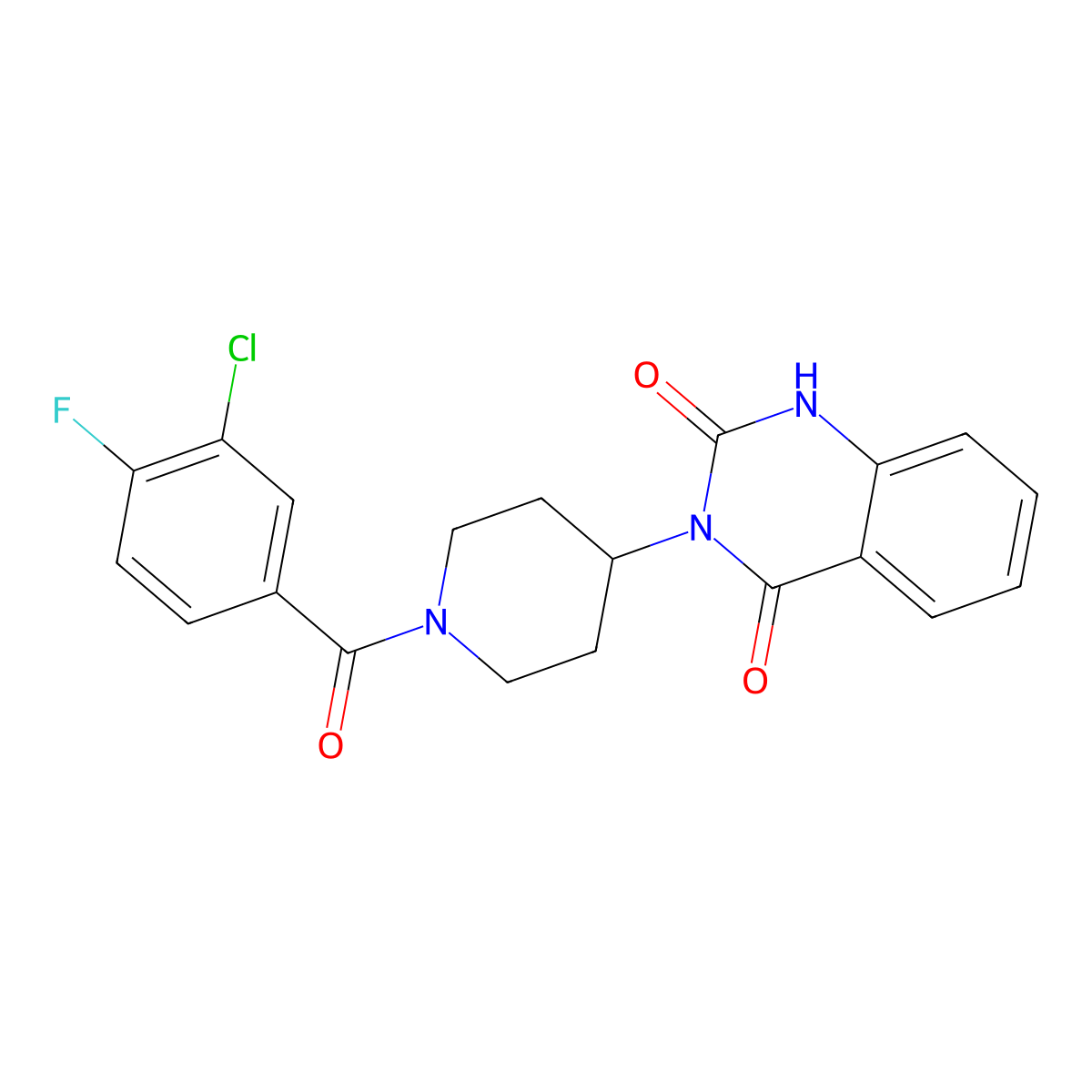 3-(1-(3-chloro-4-fluorobenzoyl)piperidin-4-yl)quinazoline-2,4(1H,3H)-dione molecular structure, CAS 2034348-13-3