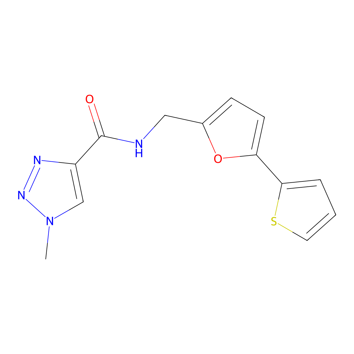 1-methyl-N-{[5-(thiophen-2-yl)furan-2-yl]methyl}-1H-1,2,3-triazole-4-carboxamide molecular structure, CAS 2034348-18-8