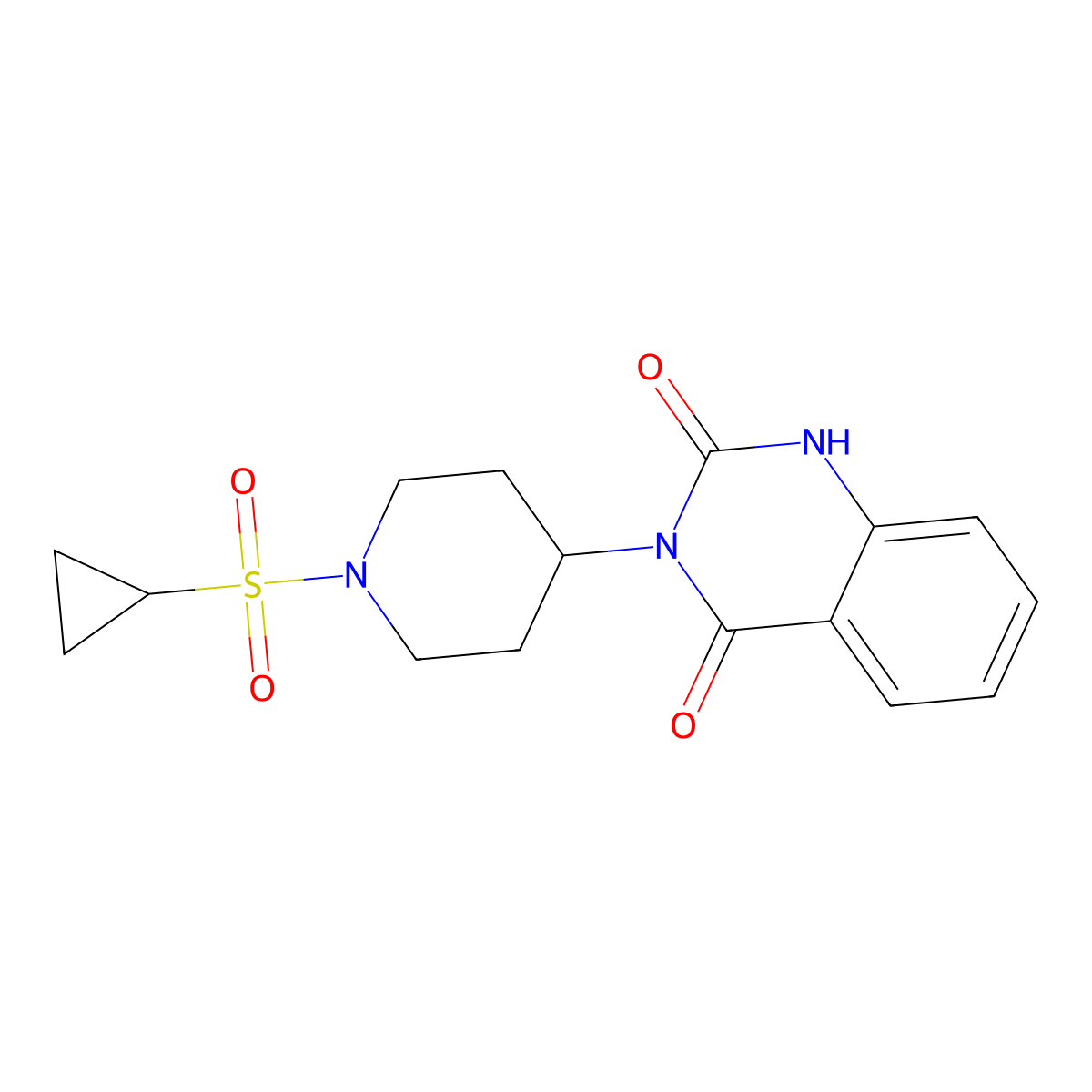 3-(1-(cyclopropylsulfonyl)piperidin-4-yl)quinazoline-2,4(1H,3H)-dione molecular structure, CAS 2034348-37-1