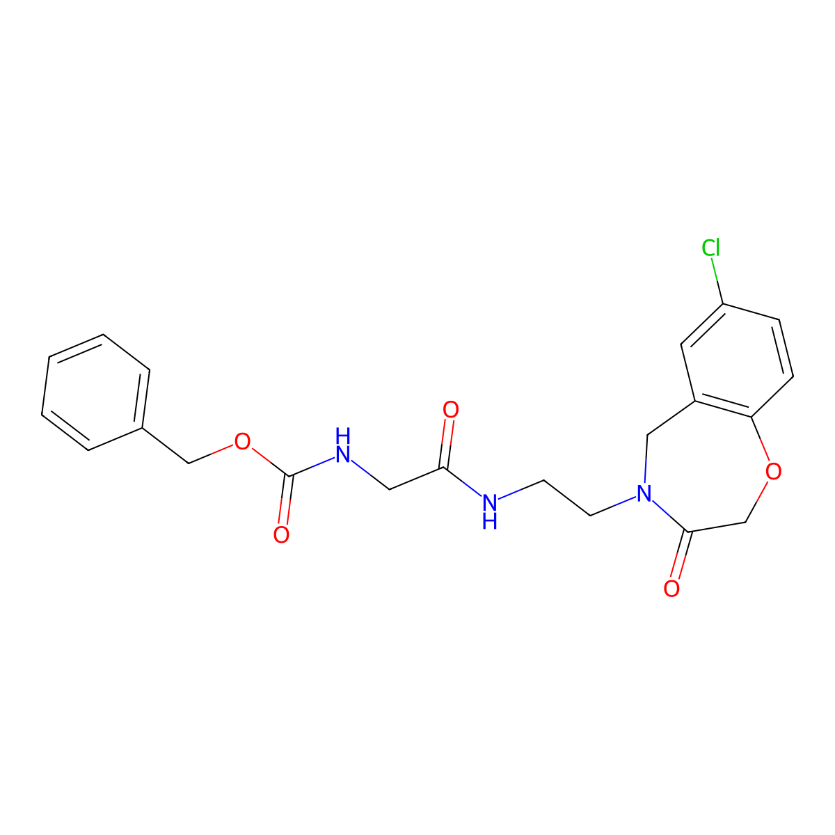 benzyl (2-((2-(7-chloro-3-oxo-2,3-dihydrobenzo[f][1,4]oxazepin-4(5H)-yl)ethyl)amino)-2-oxoethyl)carbamate molecular structure, CAS 2034348-39-3