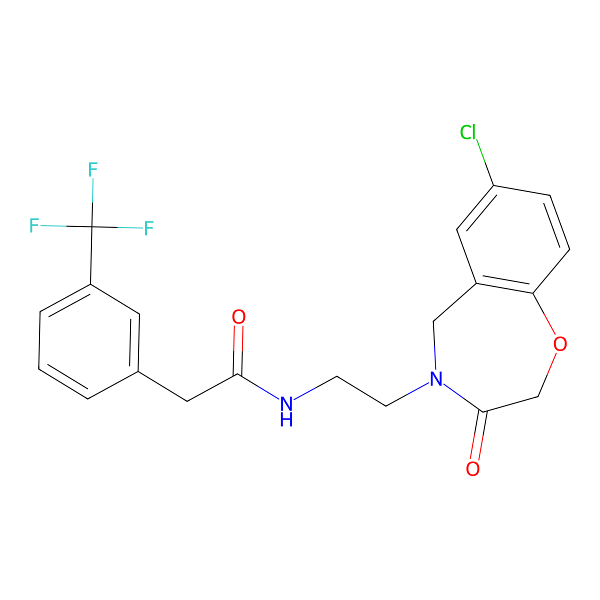 N-(2-(7-chloro-3-oxo-2,3-dihydrobenzo[f][1,4]oxazepin-4(5H)-yl)ethyl)-2-(3-(trifluoromethyl)phenyl)acetamide molecular structure, CAS 2034348-43-9