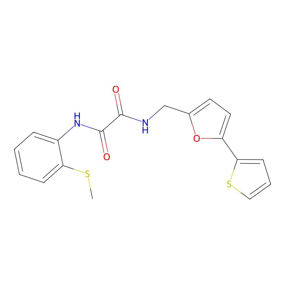 N1-(2-(methylthio)phenyl)-N2-((5-(thiophen-2-yl)furan-2-yl)methyl)oxalamide molecular structure, CAS 2034348-45-1