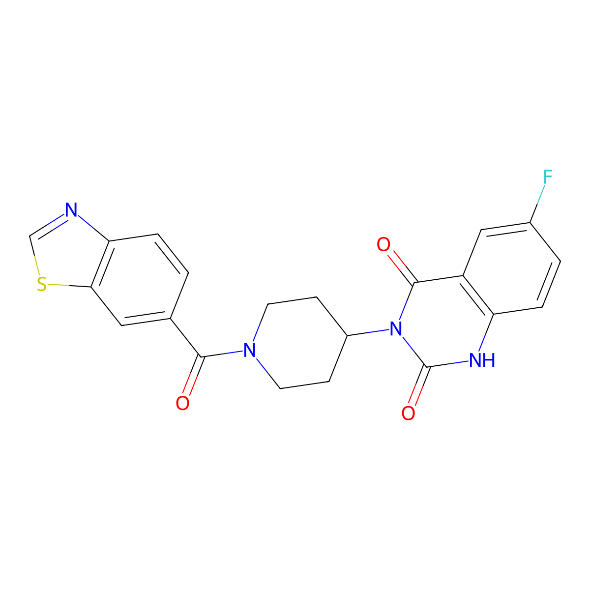3-(1-(benzo[d]thiazole-6-carbonyl)piperidin-4-yl)-6-fluoroquinazoline-2,4(1H,3H)-dione molecular structure, CAS 2034348-50-8
