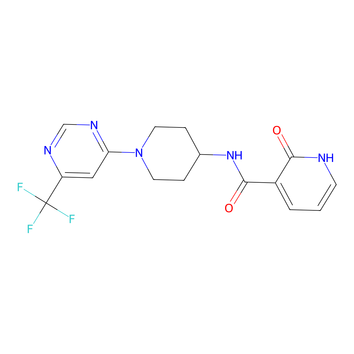 2-hydroxy-N-(1-(6-(trifluoromethyl)pyrimidin-4-yl)piperidin-4-yl)nicotinamide molecular structure, CAS 2034348-55-3
