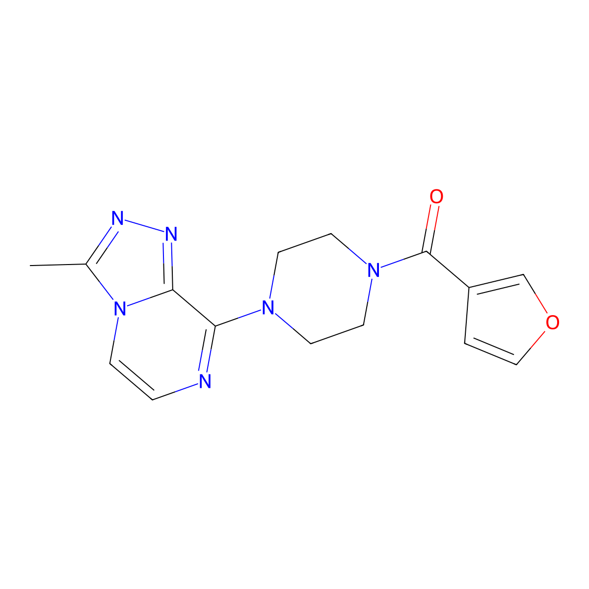 Furan-3-yl(4-(3-methyl-[1,2,4]triazolo[4,3-a]pyrazin-8-yl)piperazin-1-yl)methanone molecular structure, CAS 2034348-73-5
