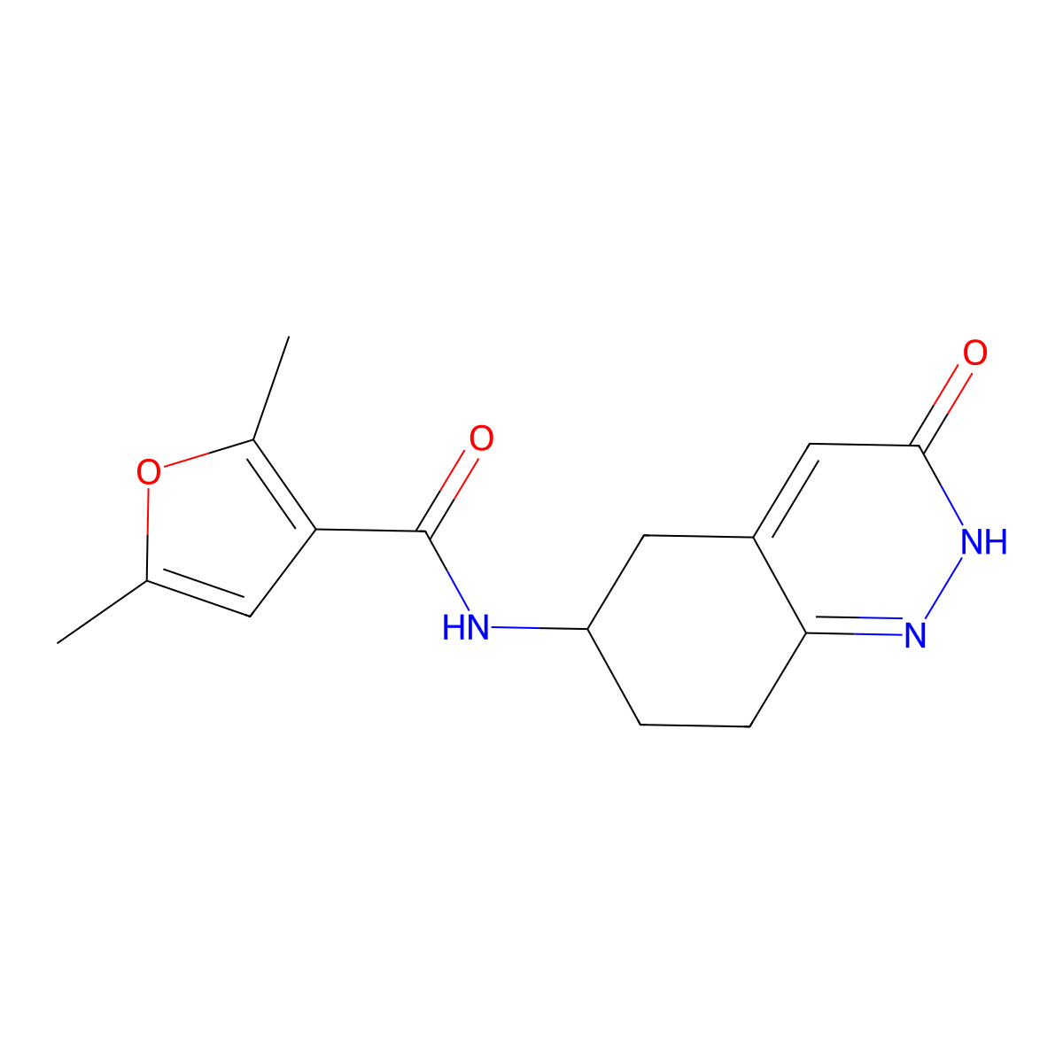 2,5-dimethyl-N-(3-oxo-2,3,5,6,7,8-hexahydrocinnolin-6-yl)furan-3-carboxamide molecular structure, CAS 2034348-77-9