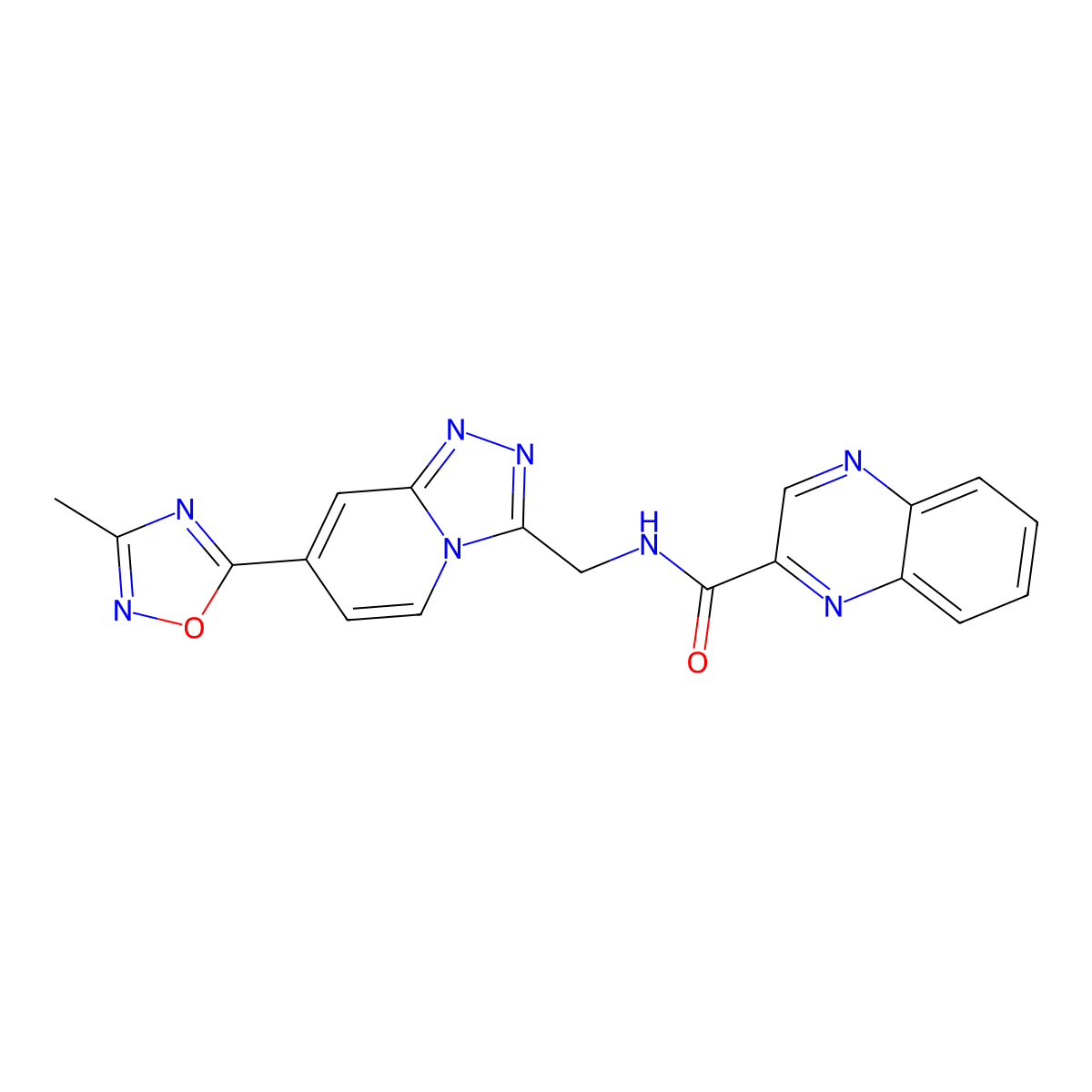 N-((7-(3-methyl-1,2,4-oxadiazol-5-yl)-[1,2,4]triazolo[4,3-a]pyridin-3-yl)methyl)quinoxaline-2-carboxamide molecular structure, CAS 2034348-81-5