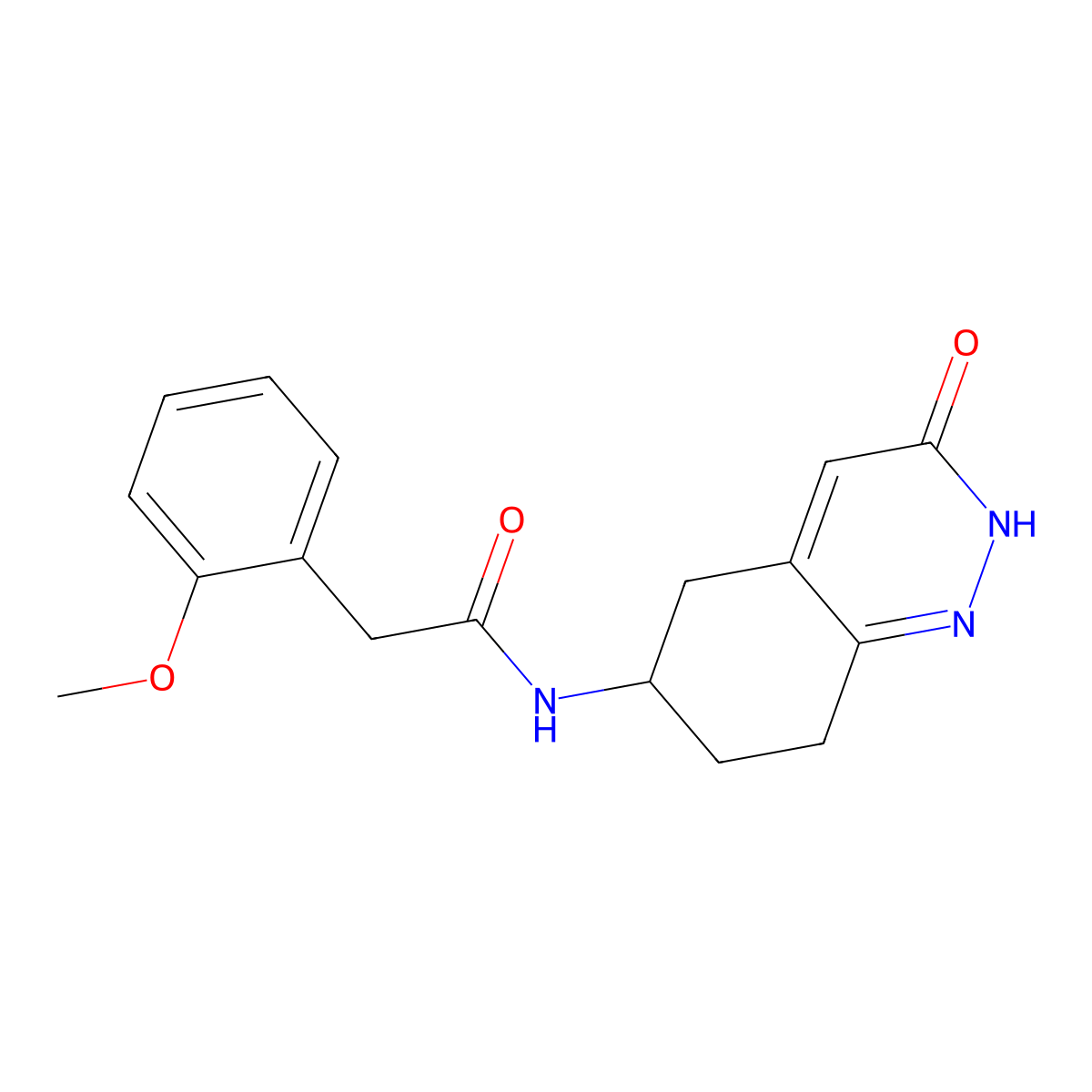 2-(2-methoxyphenyl)-N-(3-oxo-2,3,5,6,7,8-hexahydrocinnolin-6-yl)acetamide molecular structure, CAS 2034348-84-8