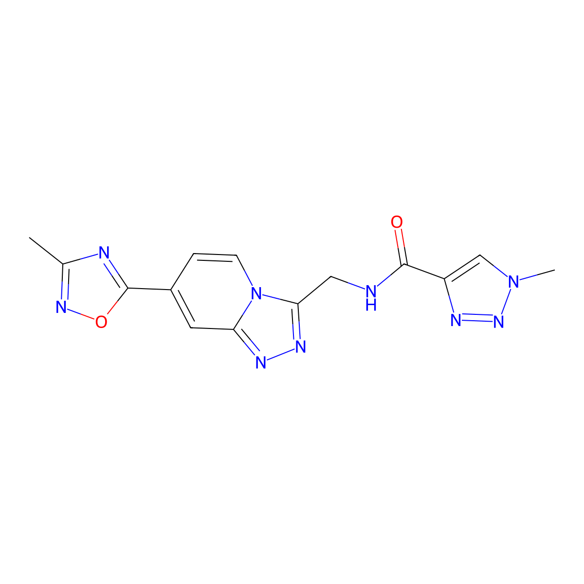 1-methyl-N-{[7-(3-methyl-1,2,4-oxadiazol-5-yl)-[1,2,4]triazolo[4,3-a]pyridin-3-yl]methyl}-1H-1,2,3-triazole-4-carboxamide molecular structure, CAS 2034348-87-1