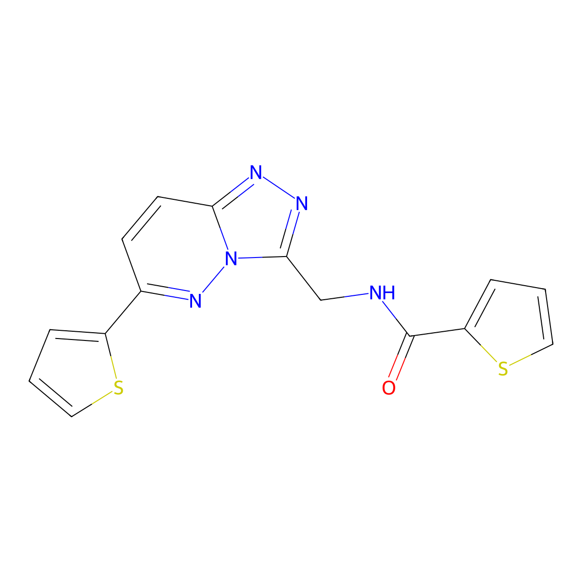 N-((6-(thiophen-2-yl)-[1,2,4]triazolo[4,3-b]pyridazin-3-yl)methyl)thiophene-2-carboxamide molecular structure, CAS 2034348-90-6