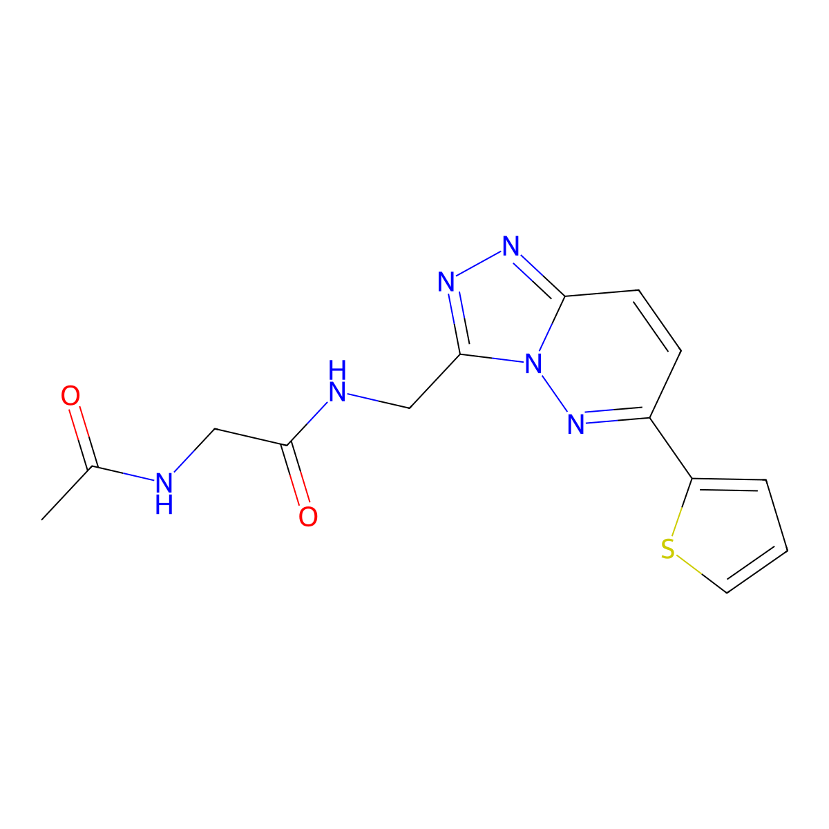 2-acetamido-N-((6-(thiophen-2-yl)-[1,2,4]triazolo[4,3-b]pyridazin-3-yl)methyl)acetamide molecular structure, CAS 2034348-95-1