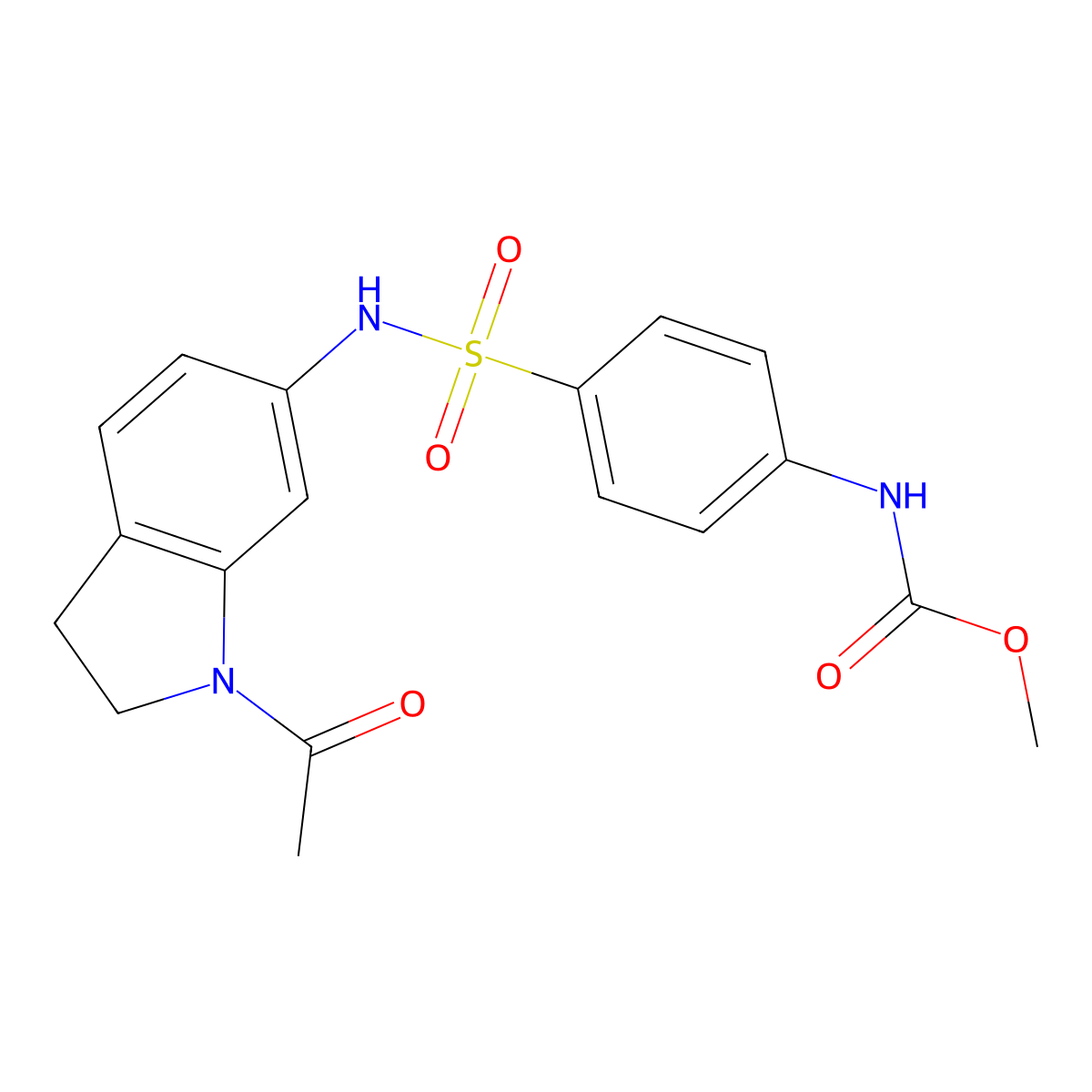 methyl (4-(N-(1-acetylindolin-6-yl)sulfamoyl)phenyl)carbamate molecular structure, CAS 2034348-97-3