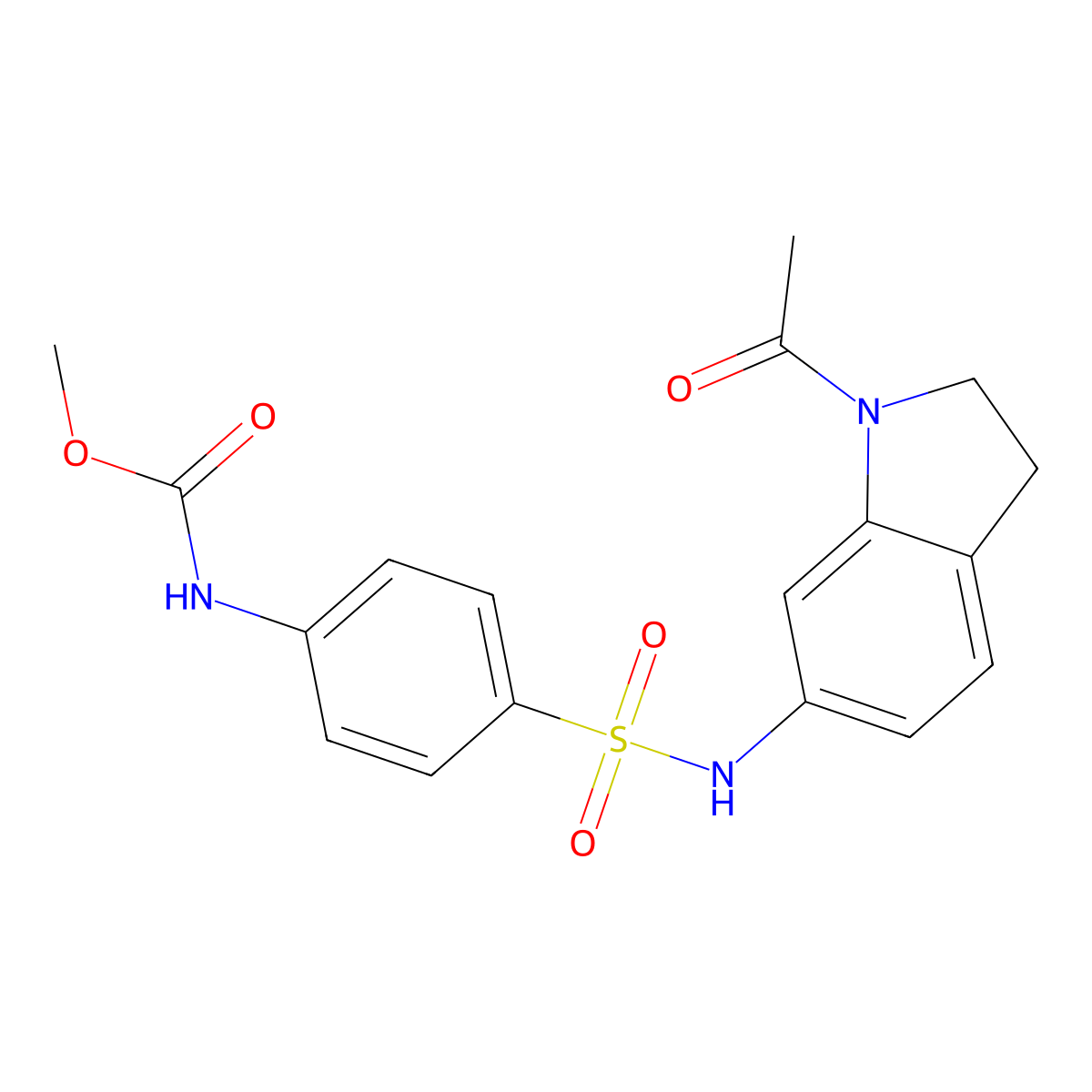 methyl (4-(N-(1-acetylindolin-6-yl)sulfamoyl)phenyl)carbamate molecular structure, CAS 2034348-97-3