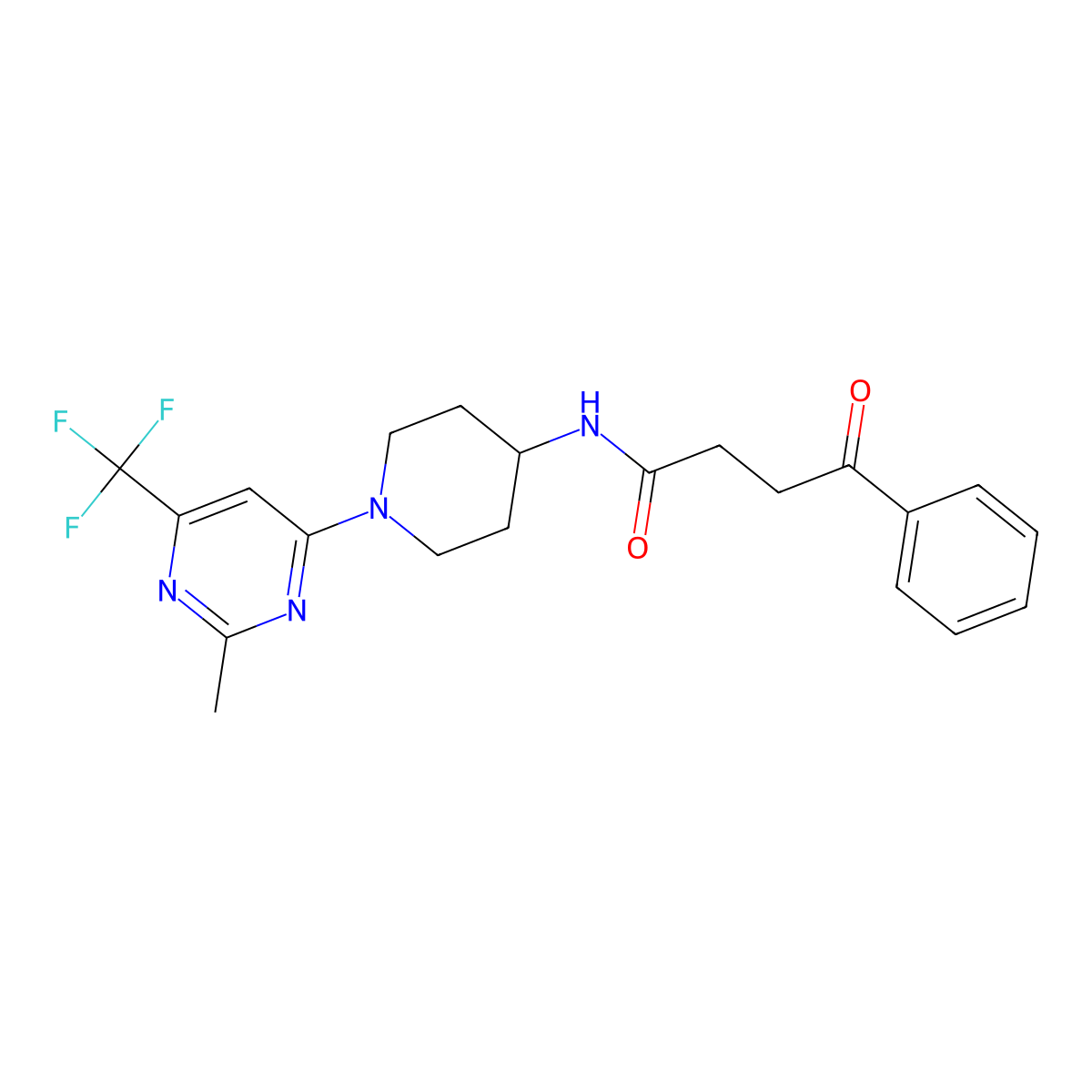 N-{1-[2-methyl-6-(trifluoromethyl)pyrimidin-4-yl]piperidin-4-yl}-4-oxo-4-phenylbutanamide molecular structure, CAS 2034348-98-4