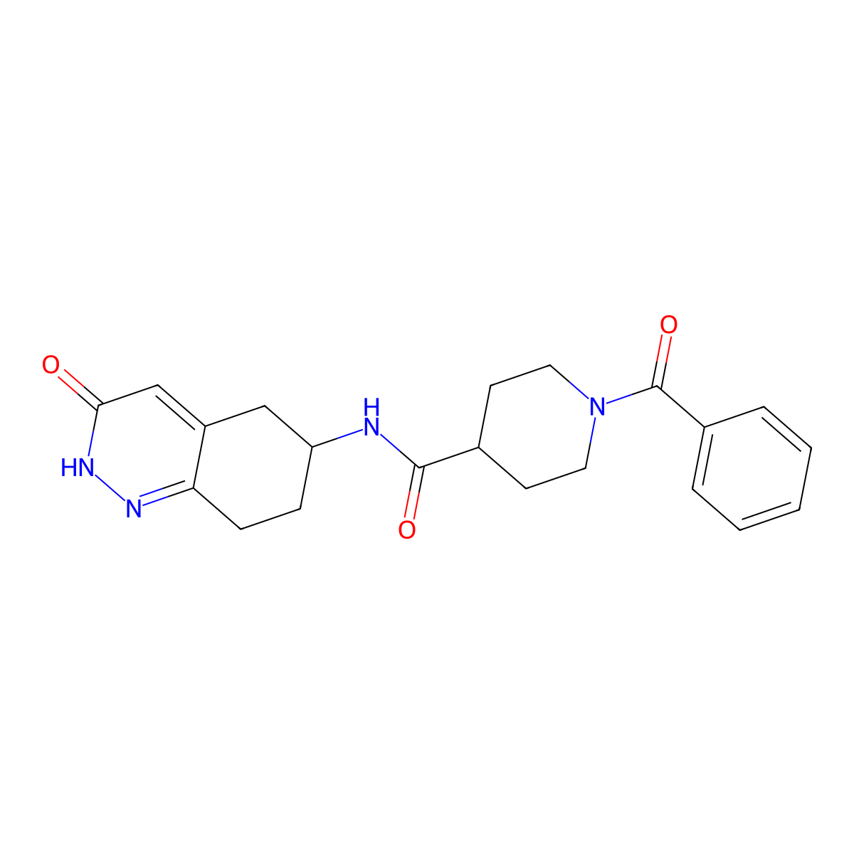 1-benzoyl-N-(3-oxo-2,3,5,6,7,8-hexahydrocinnolin-6-yl)piperidine-4-carboxamide molecular structure, CAS 2034348-99-5