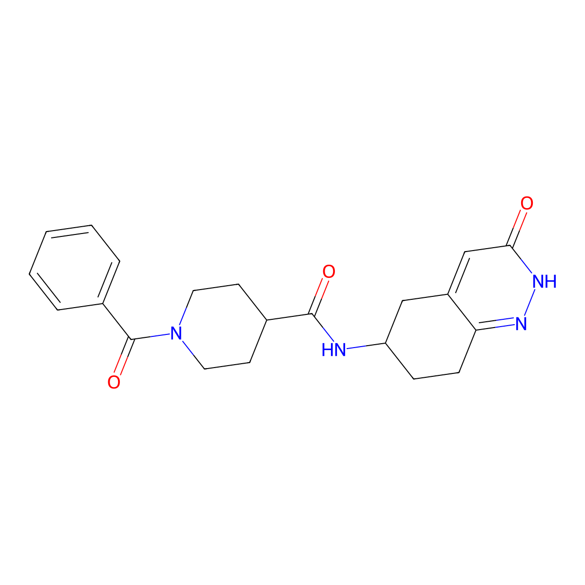 1-benzoyl-N-(3-oxo-2,3,5,6,7,8-hexahydrocinnolin-6-yl)piperidine-4-carboxamide molecular structure, CAS 2034348-99-5