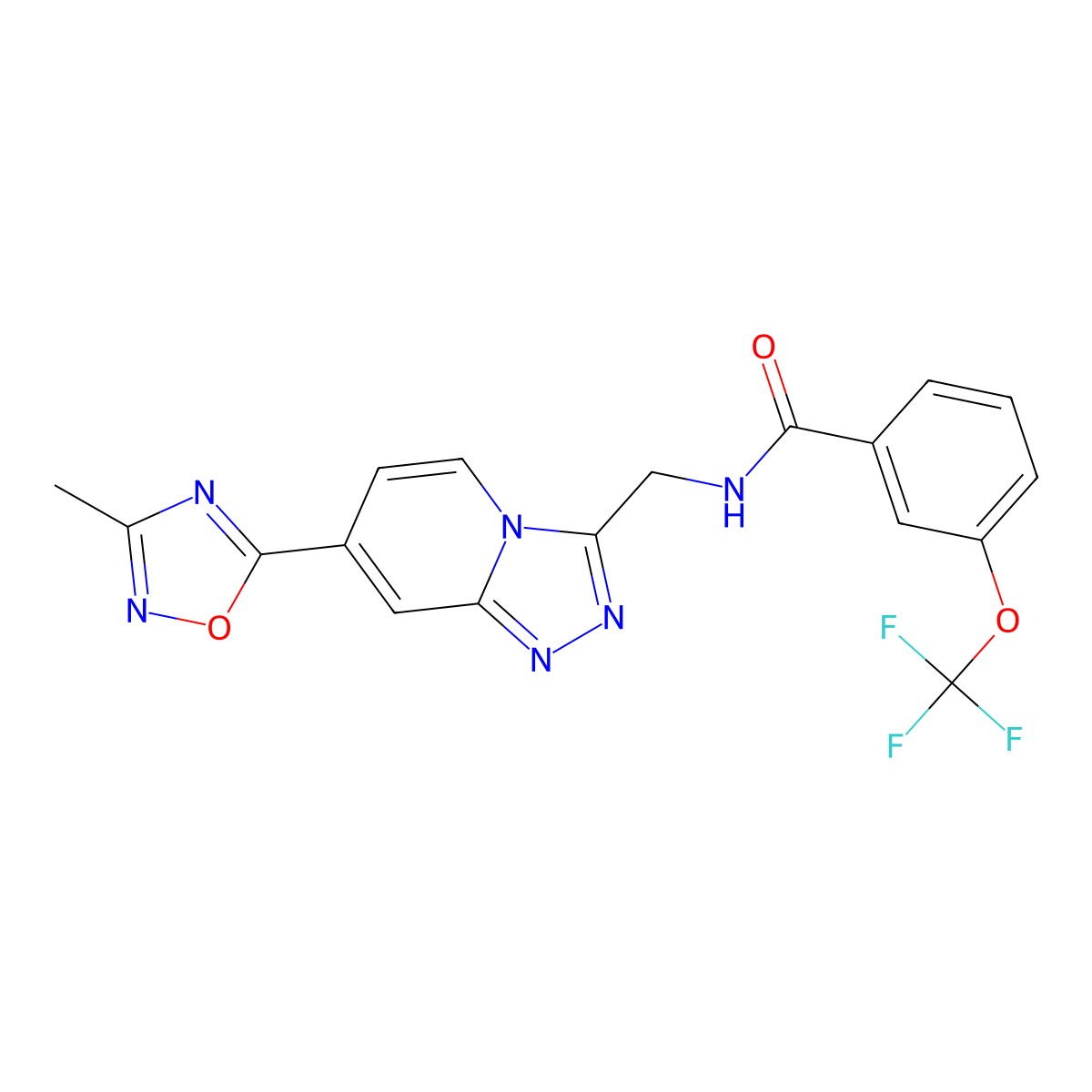 N-{[7-(3-methyl-1,2,4-oxadiazol-5-yl)-[1,2,4]triazolo[4,3-a]pyridin-3-yl]methyl}-3-(trifluoromethoxy)benzamide molecular structure, CAS 2034349-05-6