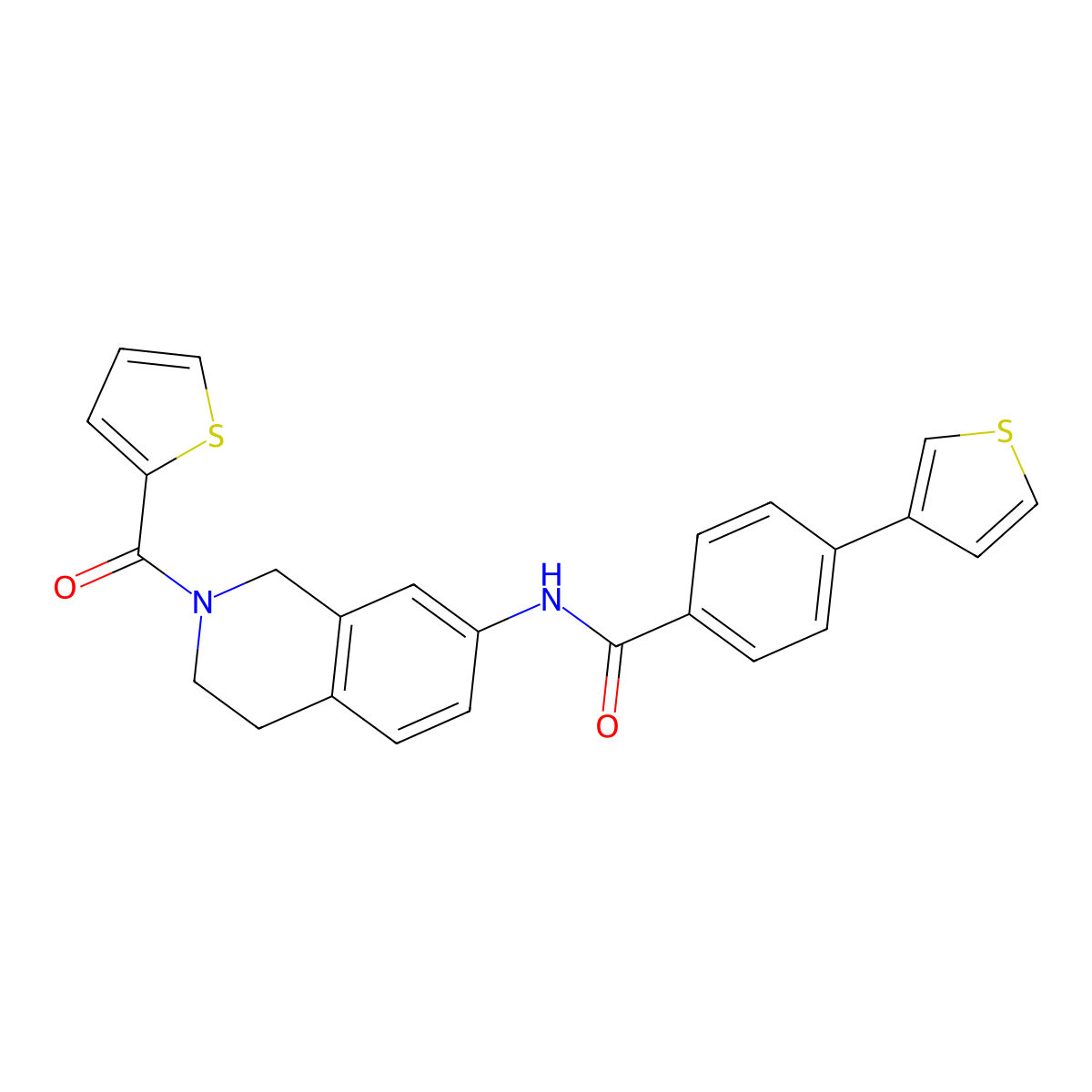 4-(thiophen-3-yl)-N-[2-(thiophene-2-carbonyl)-1,2,3,4-tetrahydroisoquinolin-7-yl]benzamide molecular structure, CAS 2034349-07-8