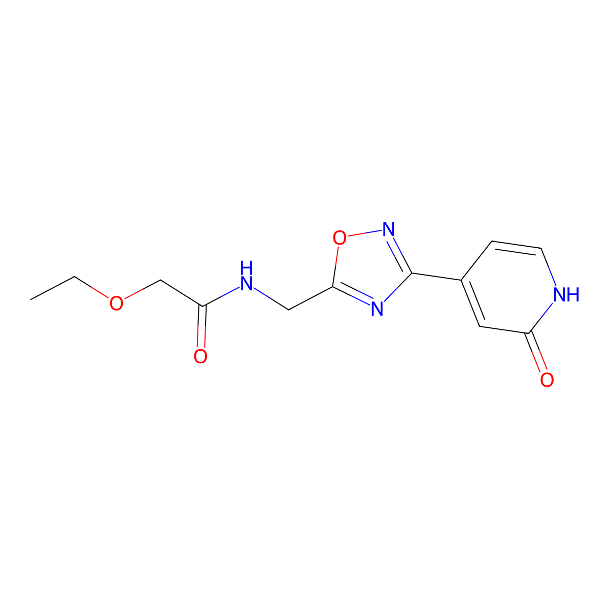 2-ethoxy-N-((3-(2-oxo-1,2-dihydropyridin-4-yl)-1,2,4-oxadiazol-5-yl)methyl)acetamide molecular structure, CAS 2034349-08-9
