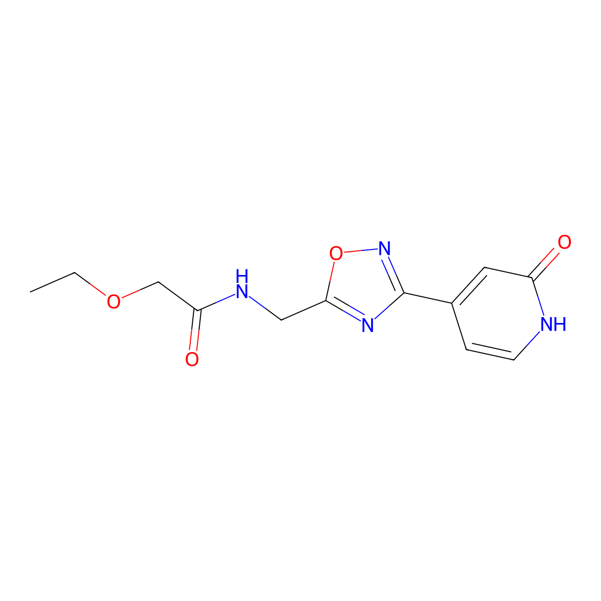 2-ethoxy-N-((3-(2-oxo-1,2-dihydropyridin-4-yl)-1,2,4-oxadiazol-5-yl)methyl)acetamide molecular structure, CAS 2034349-08-9