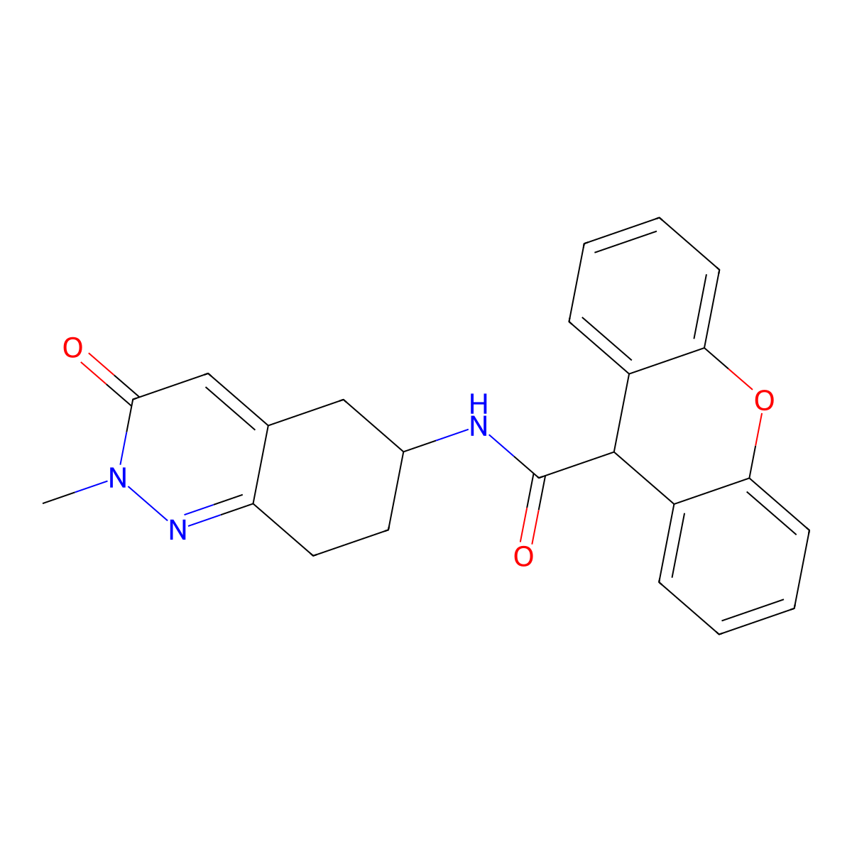 N-(2-methyl-3-oxo-2,3,5,6,7,8-hexahydrocinnolin-6-yl)-9H-xanthene-9-carboxamide molecular structure, CAS 2034349-15-8