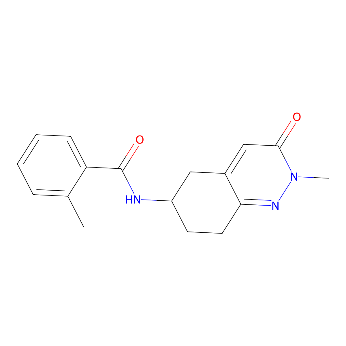 2-methyl-N-(2-methyl-3-oxo-2,3,5,6,7,8-hexahydrocinnolin-6-yl)benzamide molecular structure, CAS 2034349-25-0