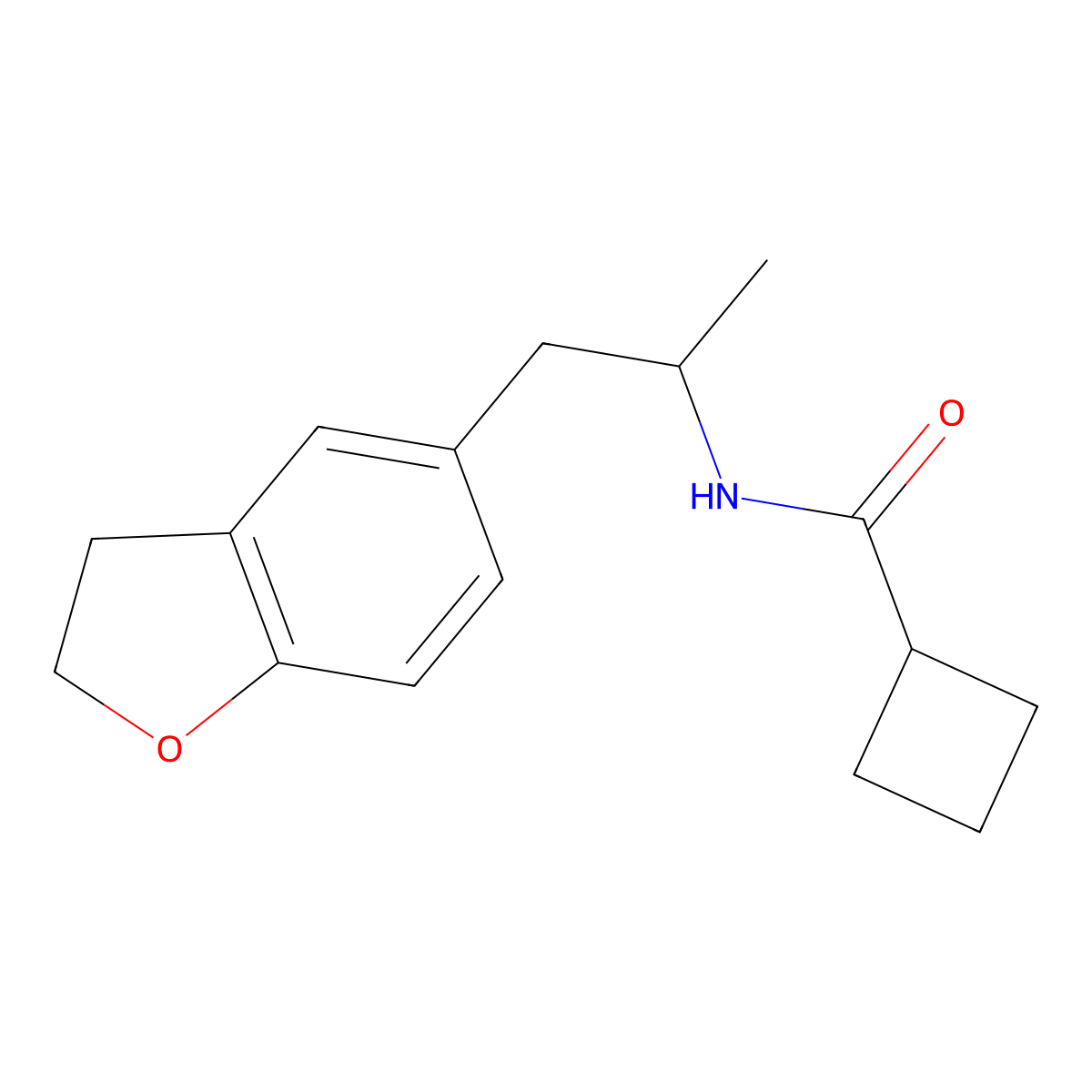 N-(1-(2,3-dihydrobenzofuran-5-yl)propan-2-yl)cyclobutanecarboxamide molecular structure, CAS 2034349-28-3